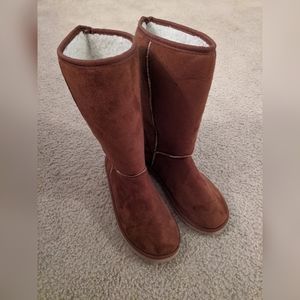 Faux Suede Fur Boots Size 10